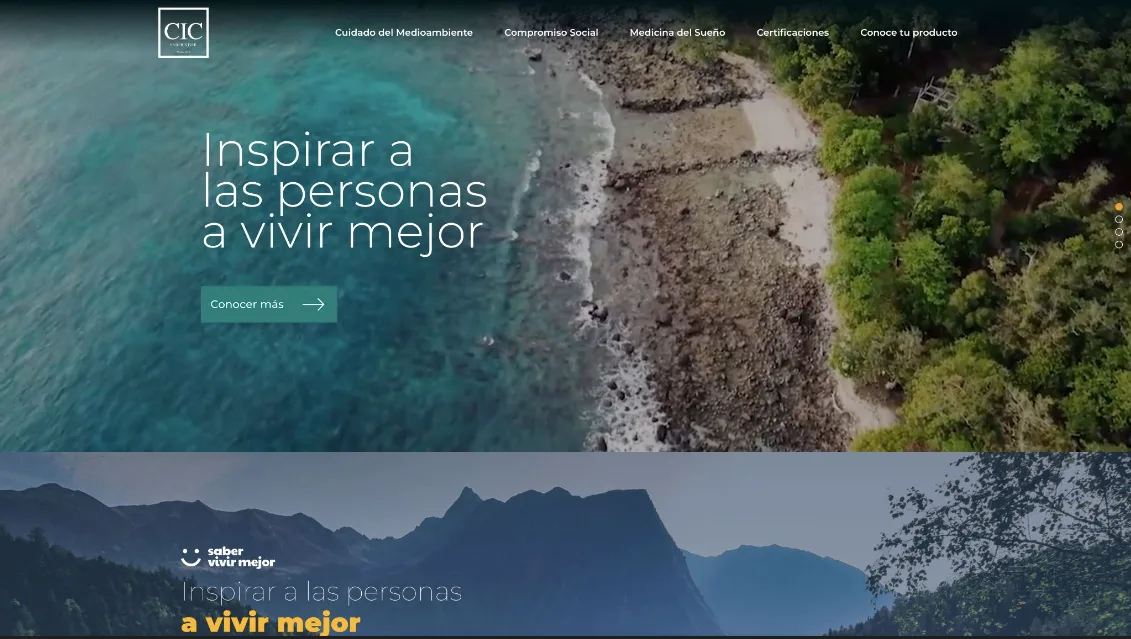 Diseño web landing Saber Vivir Mejor CIC por Mila Social